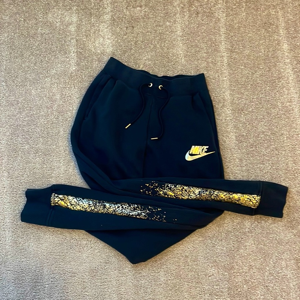 Nike joggers black and gold